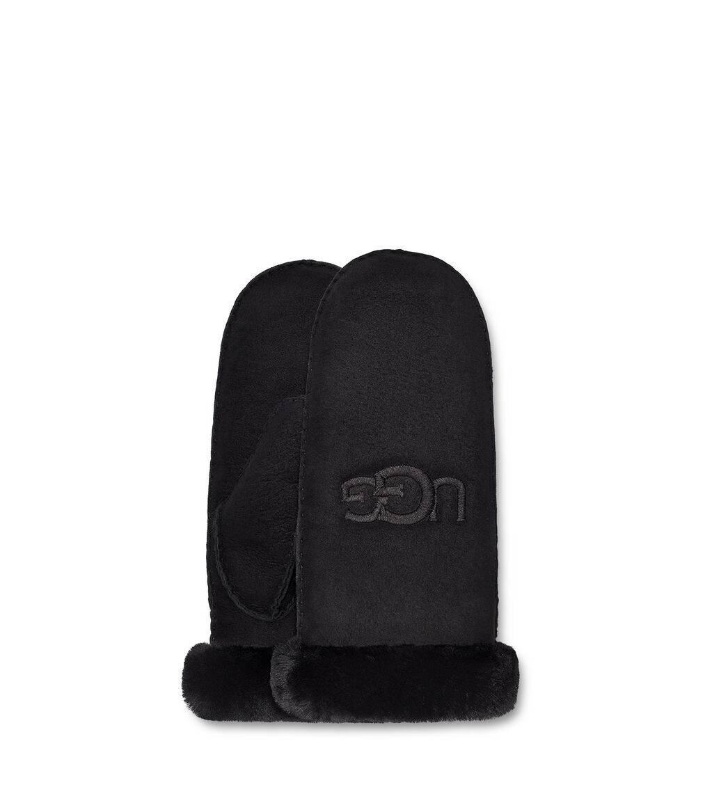 UGG Shearling Ugg Embroider Mitten Black