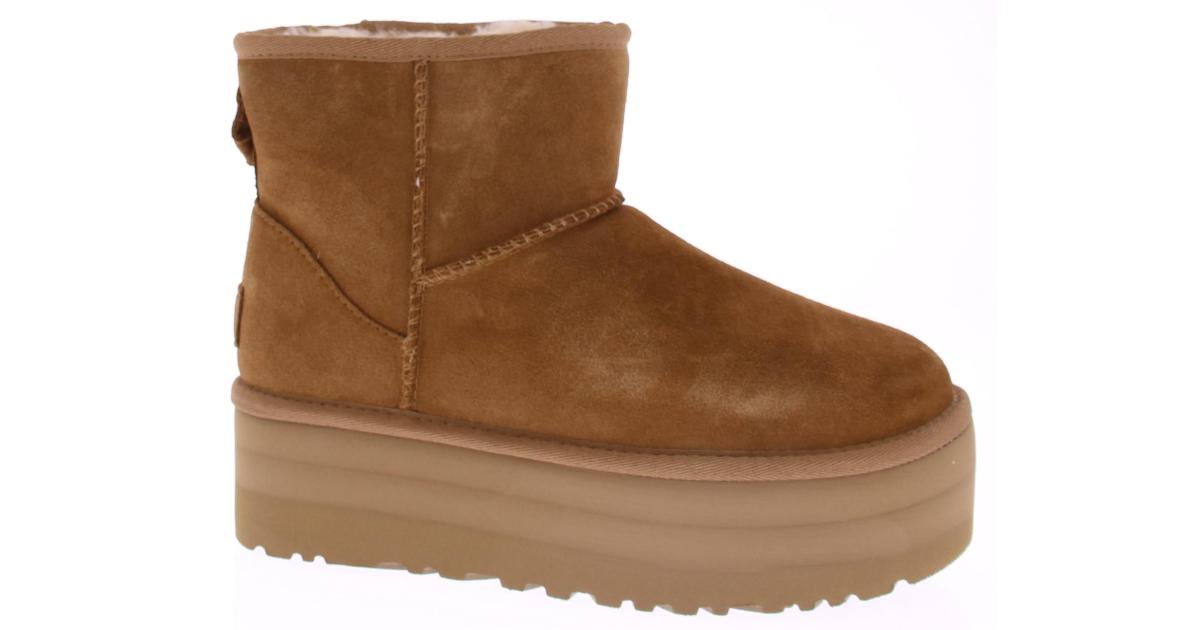 Ugg CLASSIC MINI PLATFORM CHESTNUT Enkellaarzen Bruin maat 39