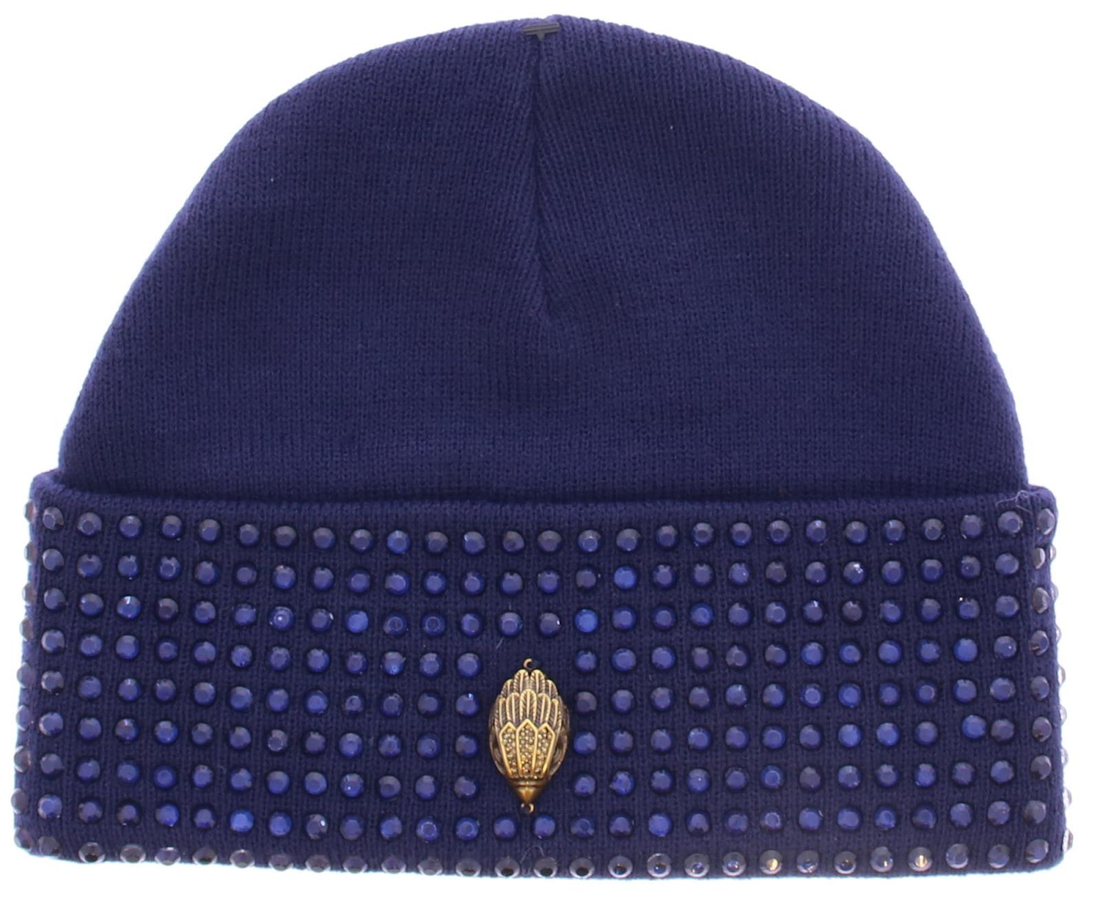 Kurt Geiger Crystal Cuff Beanie Navy