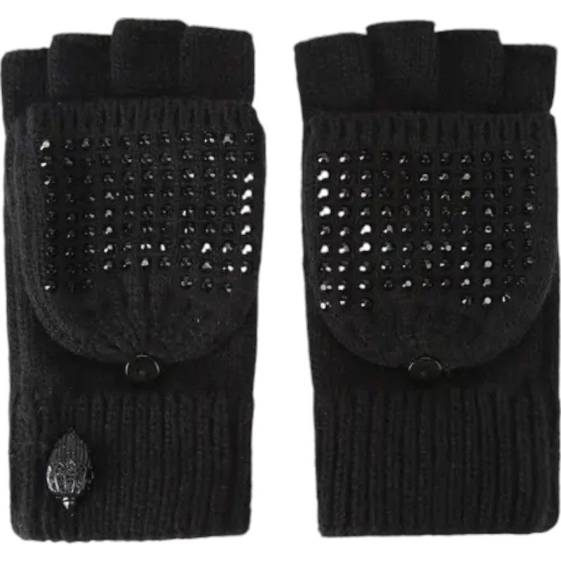 Kurt Geiger Crystal Eagle Gloves Black