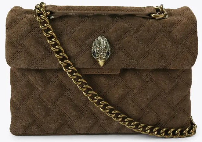 Kurt Geiger Leather Kensington Bag-brown-suede 5021530209 30