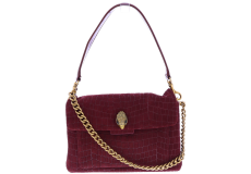 Kurt Geiger Celia Shoulder Bag-wine-suede Croc Print 581754249 54