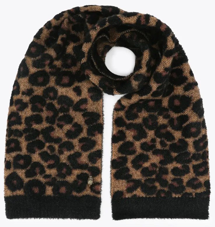 Kurt Geiger Leopard Lurex Scarf-brown oth 6216839999 39