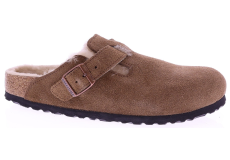 Birkenstock Boston Shearling Suede Leather Dark Tea