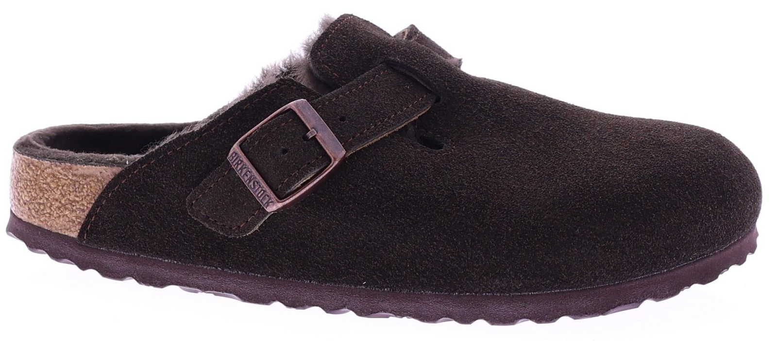 Birkenstock Boston Shearling Suede Leather Mocca